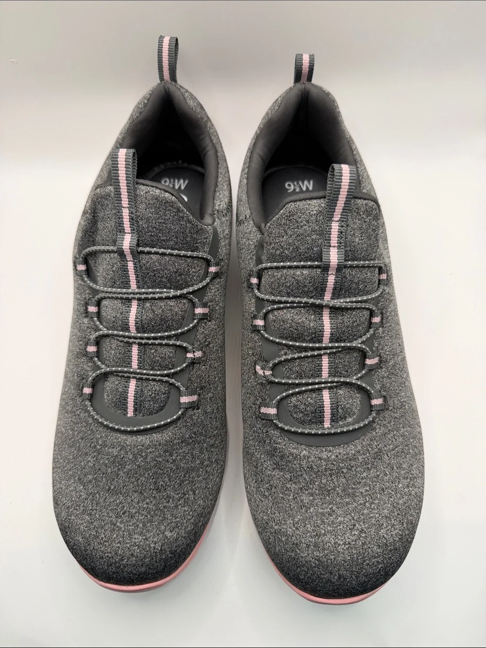 Gray & Pink Slip-On Knit Walking Sneakers NWOT
